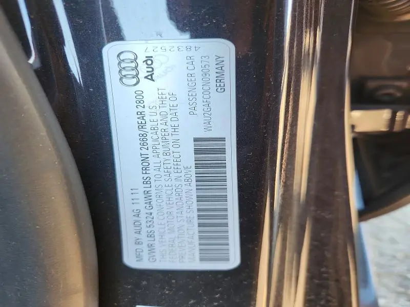 2012 AUDI A7 PRESTIGE  