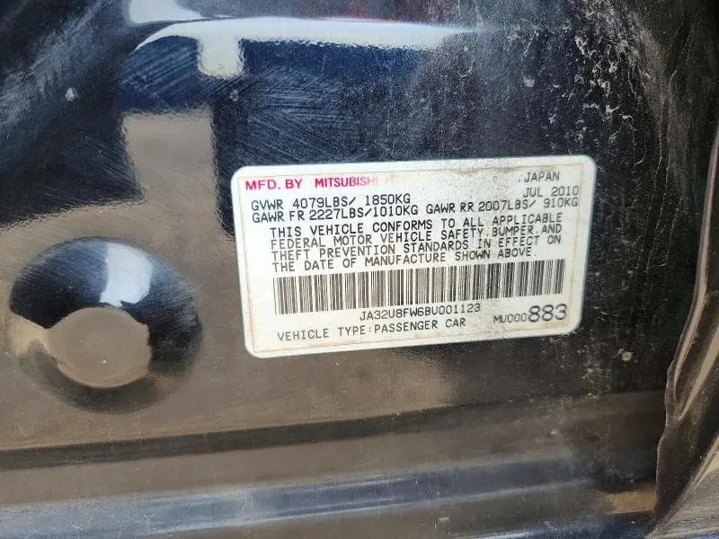 2011 MITSUBISHI LANCER GTS  