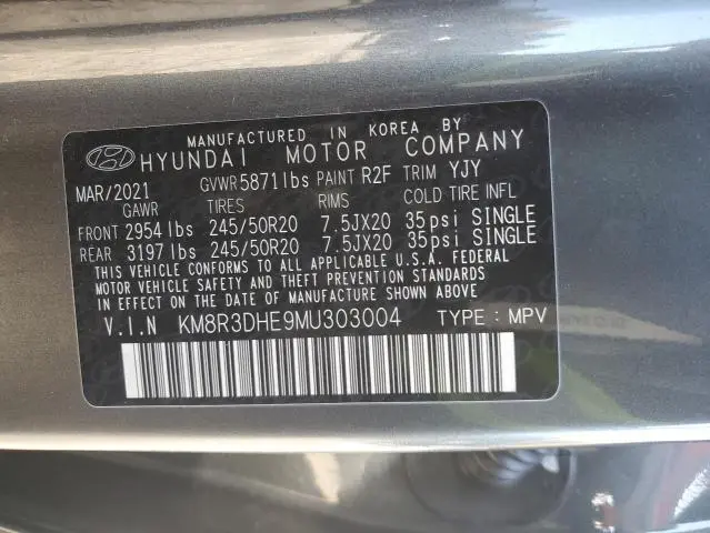 2021 HYUNDAI PALISADE SEL  