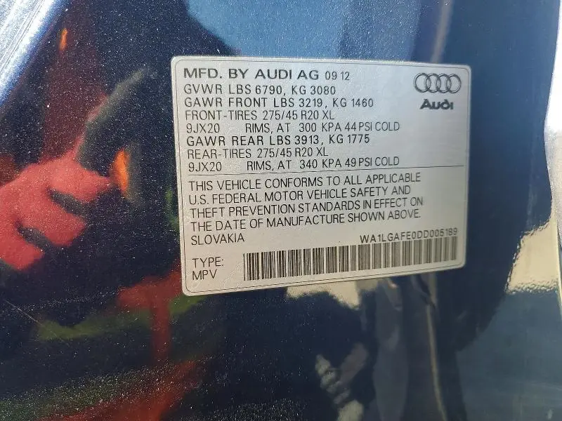 2013 AUDI Q7 PREMIUM PLUS  