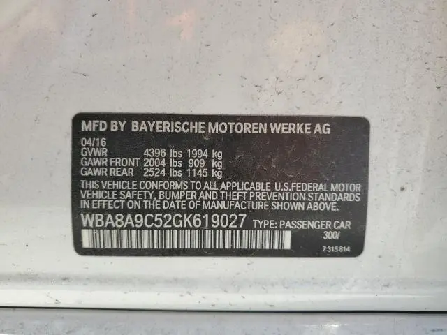 2016 BMW 320 I