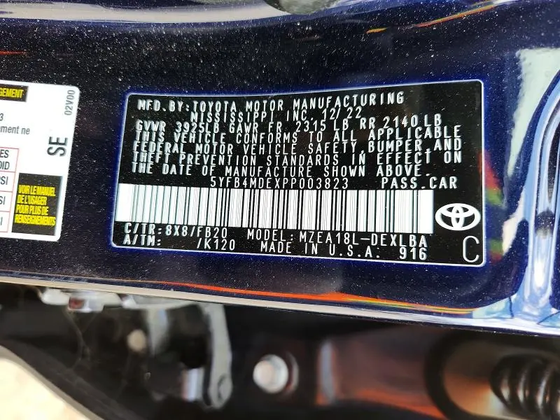 2023 TOYOTA COROLLA LE  