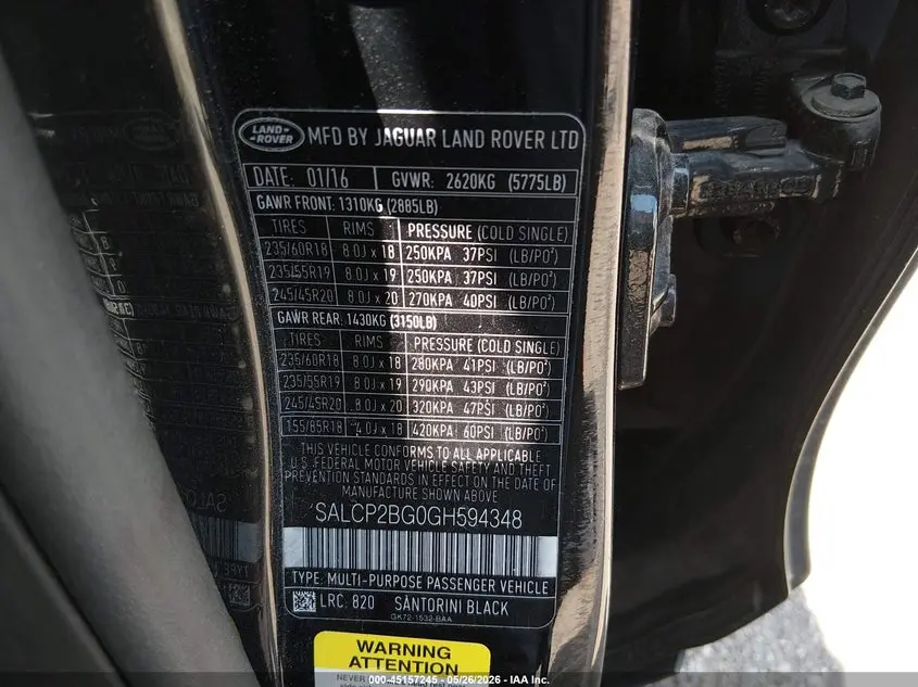 2016 LAND ROVER DISCOVERY SPORT SE