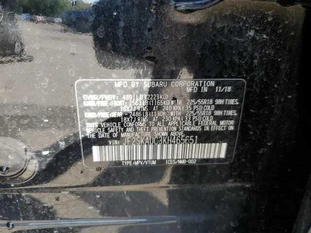 2019 SUBARU FORESTER LIMITED  