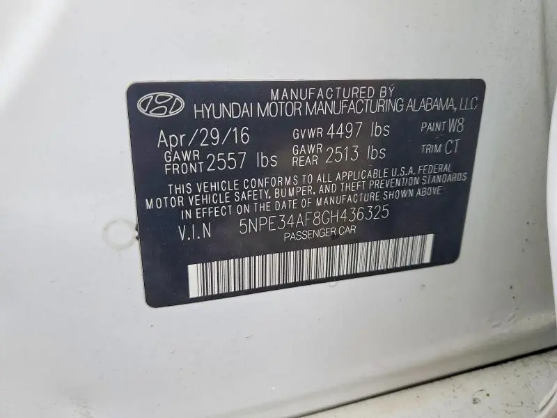 2016 HYUNDAI SONATA SPORT  