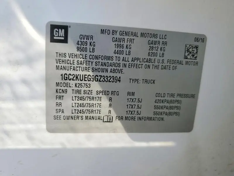 2016 CHEVROLET SILVERADO K2500 HEAVY DUTY  