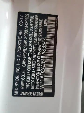 2017 PORSCHE CAYENNE GTS  