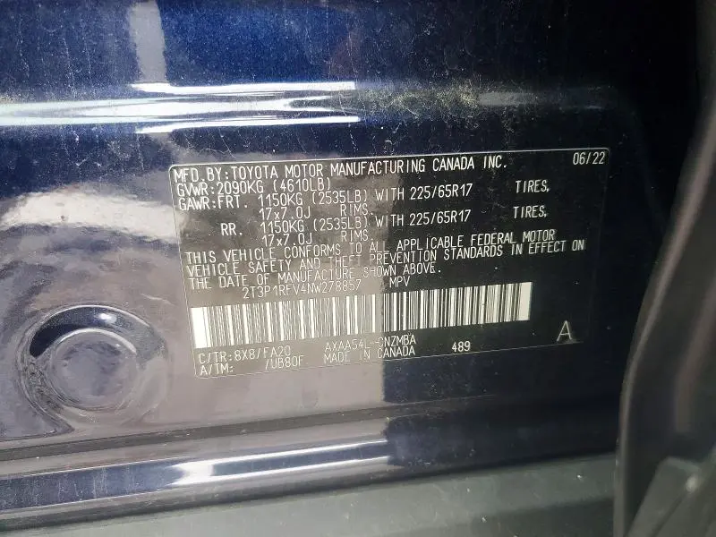 2022 TOYOTA RAV4 XLE  