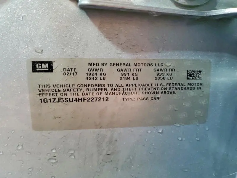 2017 CHEVROLET MALIBU HYBRID  