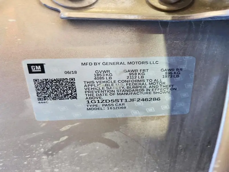 2018 CHEVROLET MALIBU LT  