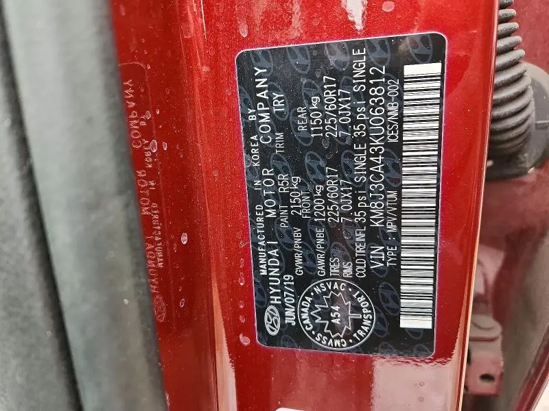 2019 HYUNDAI TUCSON SE  