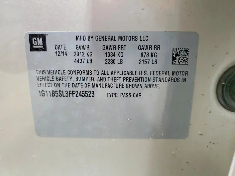 2015 CHEVROLET MALIBU LS  