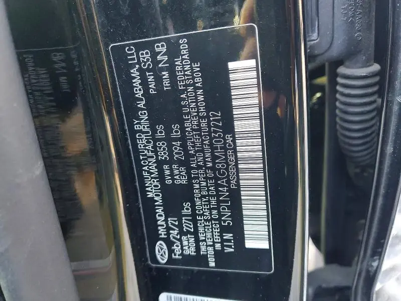 2021 HYUNDAI ELANTRA SEL  