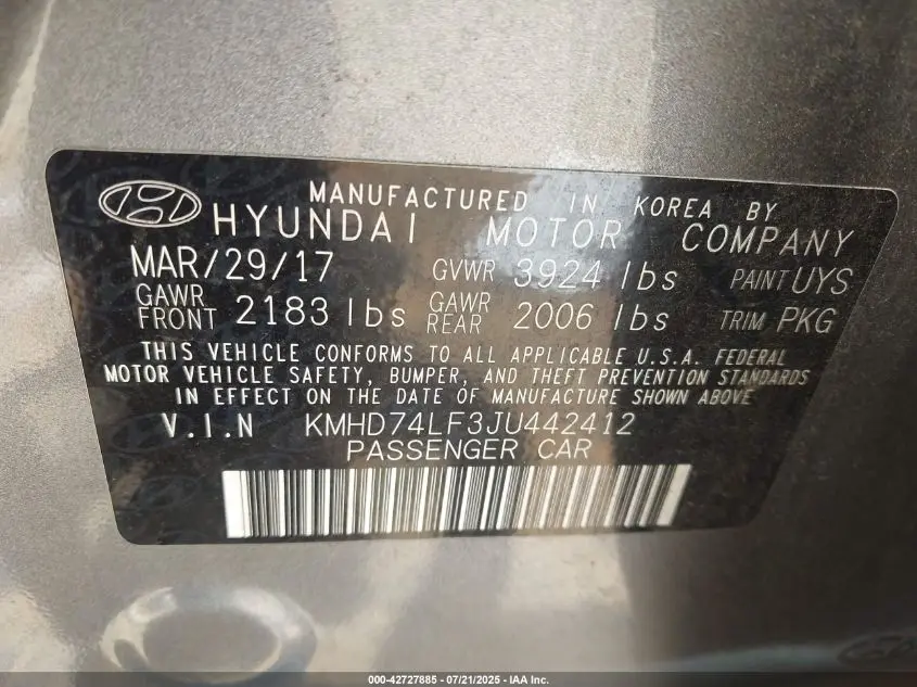 2018 HYUNDAI ELANTRA SE