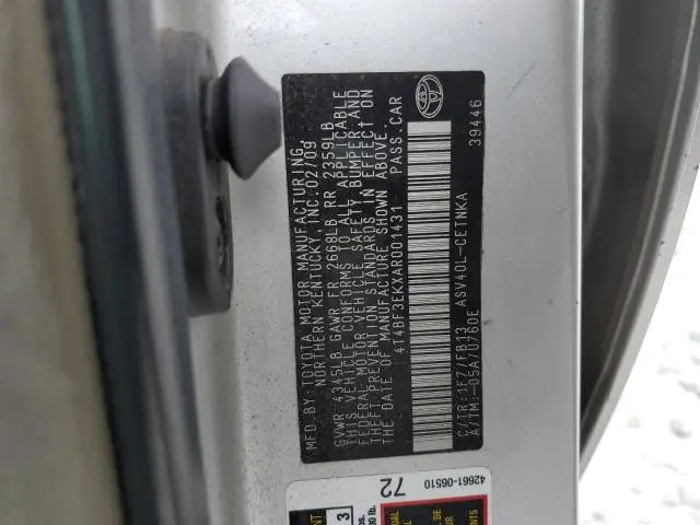 2010 TOYOTA CAMRY BASE  