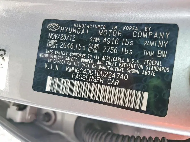 2013 HYUNDAI GENESIS 3.8L  