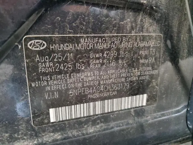 2012 HYUNDAI SONATA GLS  