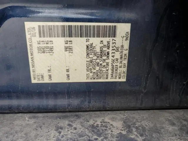 2016 NISSAN MAXIMA 3.5S  