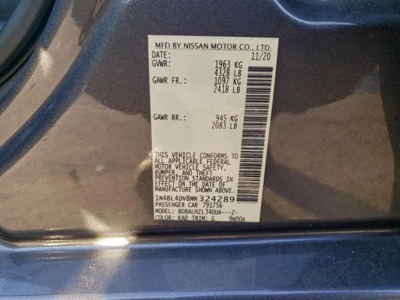 2021 NISSAN ALTIMA SV  