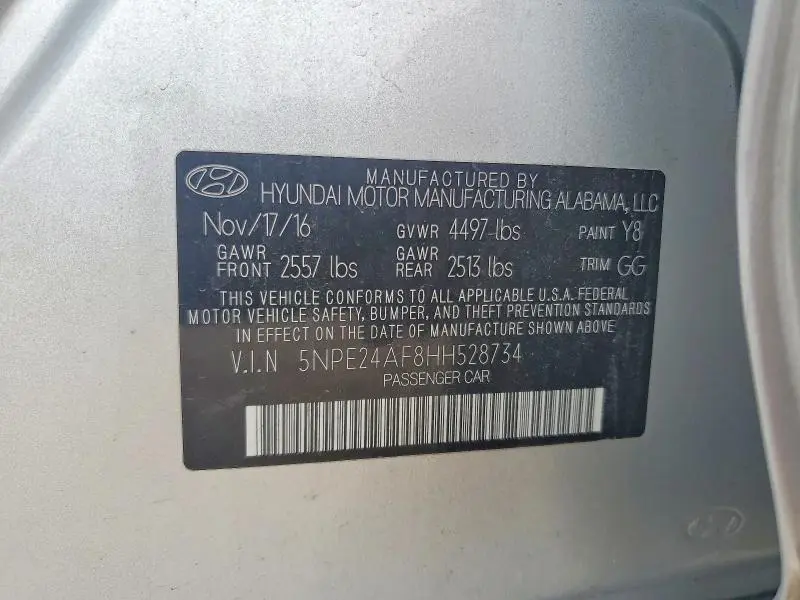 2017 HYUNDAI SONATA SE  