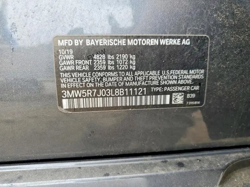 2020 BMW 330XI   