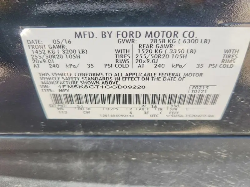 2016 FORD EXPLORER SPORT  