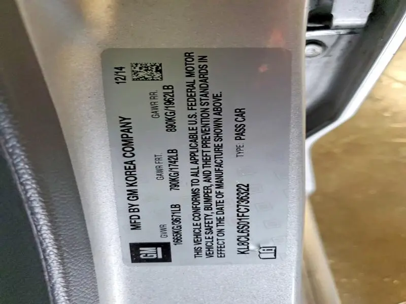 2015 CHEVROLET SPARK EV 2LT  