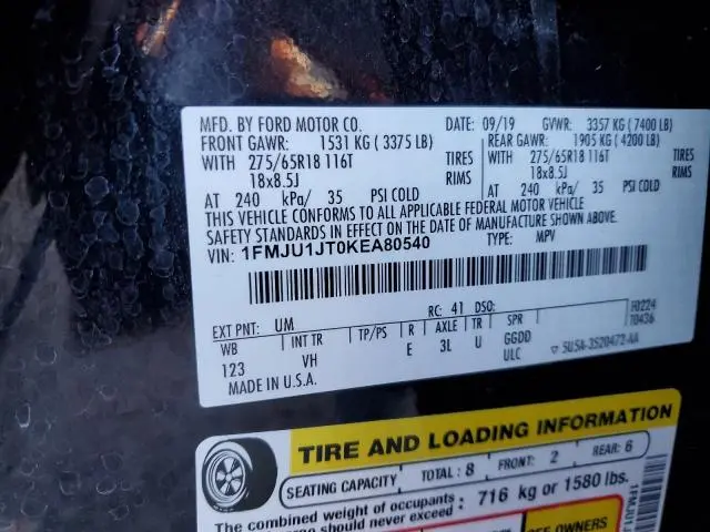 2019 FORD EXPEDITION XLT  