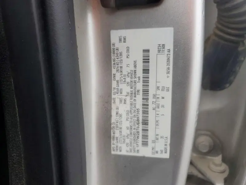 2018 FORD F250 4WD 6.7L V8 TDSL XLT CREW CAB