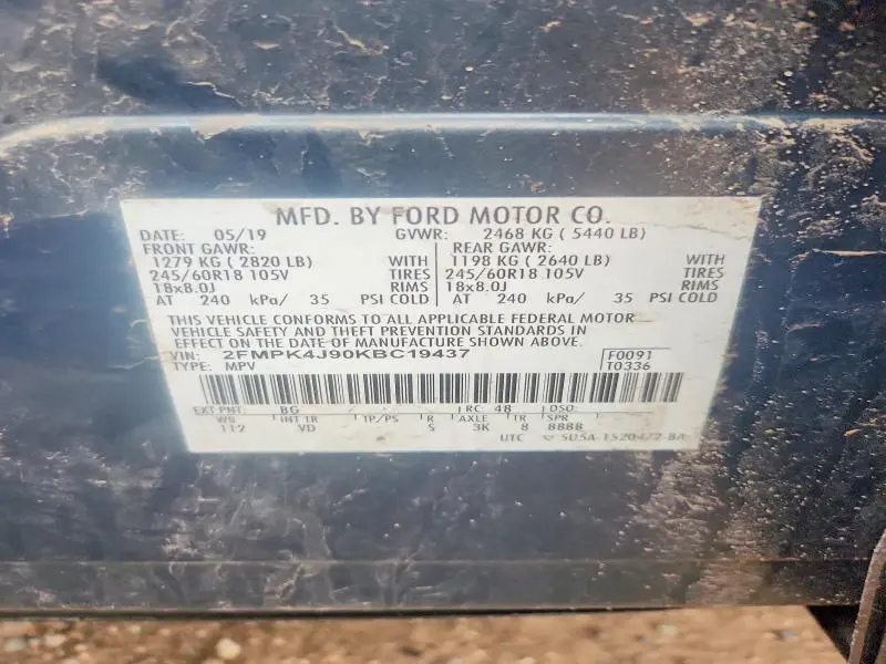 2019 FORD EDGE SEL  
