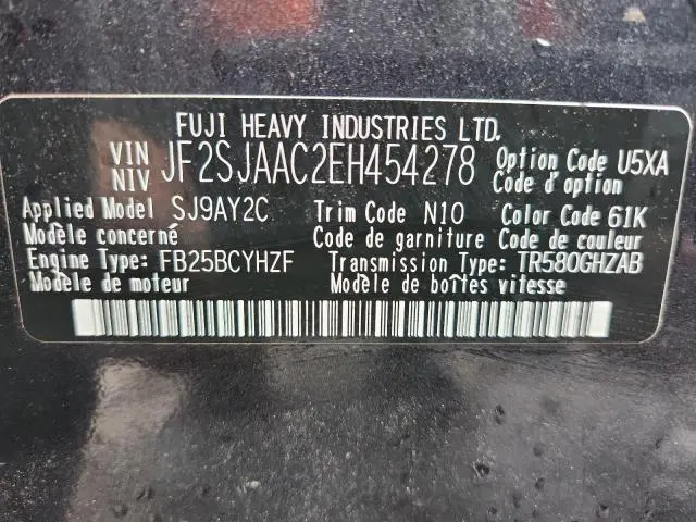 2014 SUBARU FORESTER 2.5I  