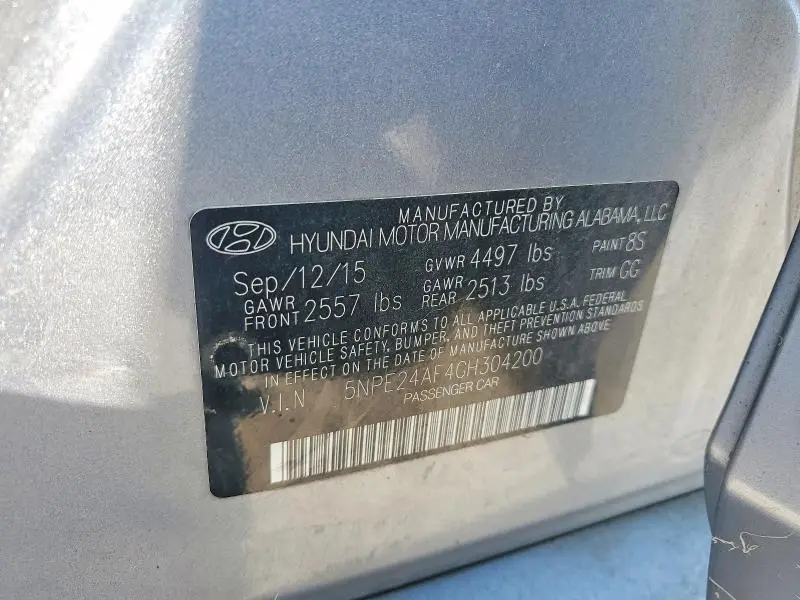 2016 HYUNDAI SONATA SE  