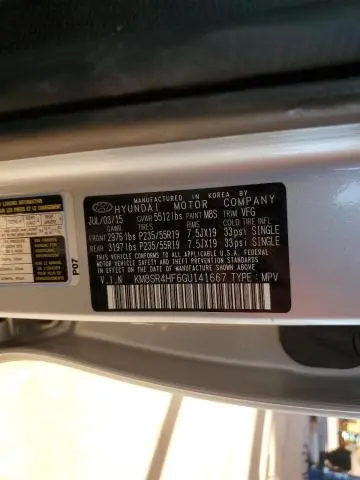 2016 HYUNDAI SANTA FE SE ULTIMATE  