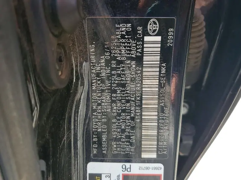 2014 TOYOTA CAMRY   