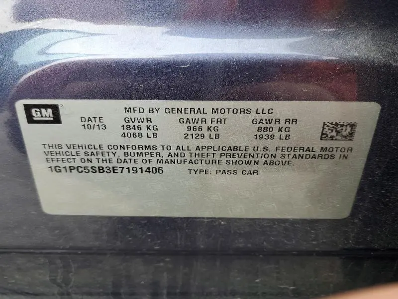 2014 CHEVROLET CRUZE LT  