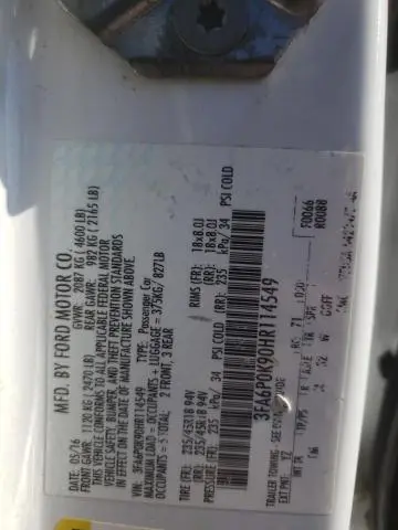 2017 FORD FUSION TITANIUM  