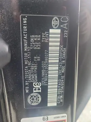 2013 TOYOTA COROLLA MATRIX   