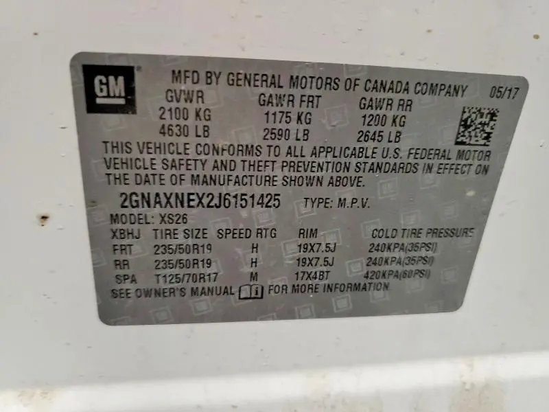 2018 CHEVROLET EQUINOX PREMIER  