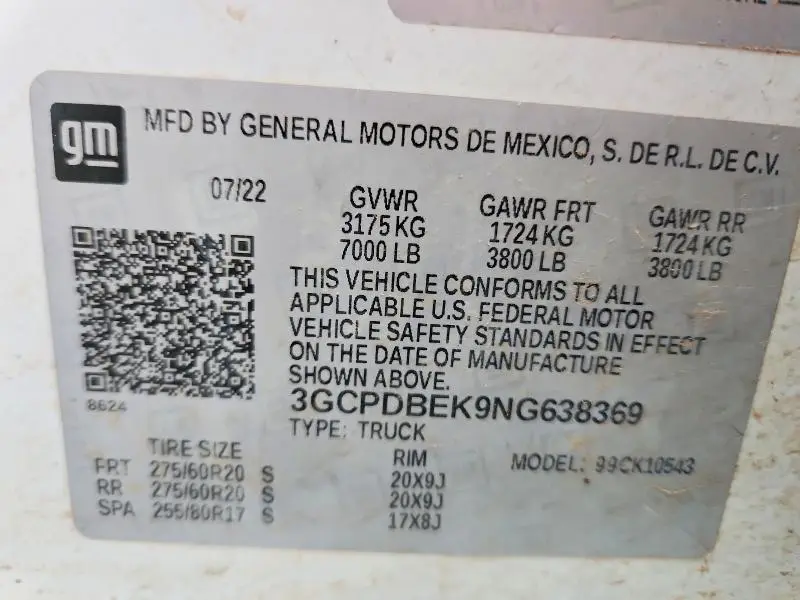 2022 CHEVROLET SILVERADO K1500 CUSTOM  