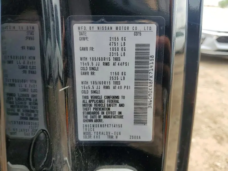 2015 NISSAN NV200 S  