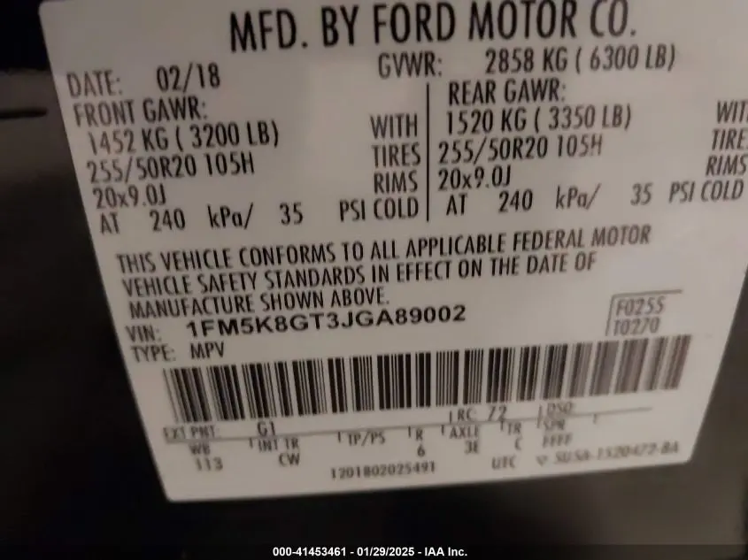 2018 FORD EXPLORER SPORT