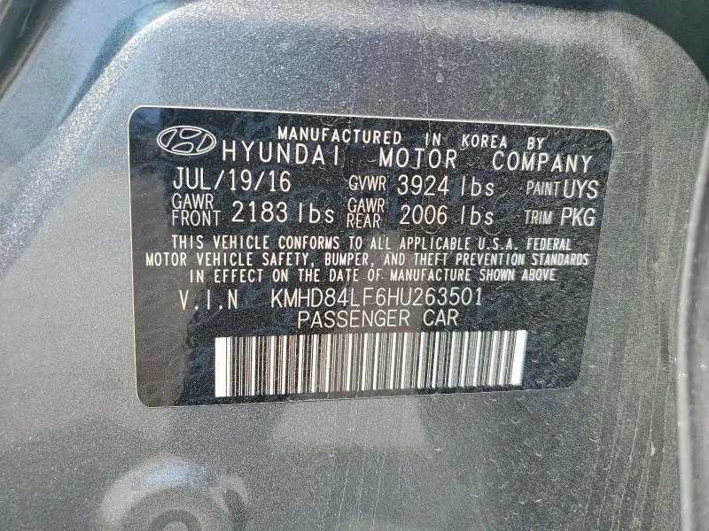 2017 HYUNDAI ELANTRA LIMITED  