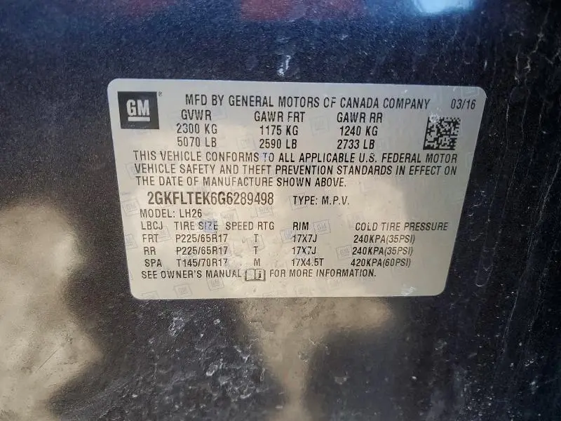 2016 GMC TERRAIN SLE  