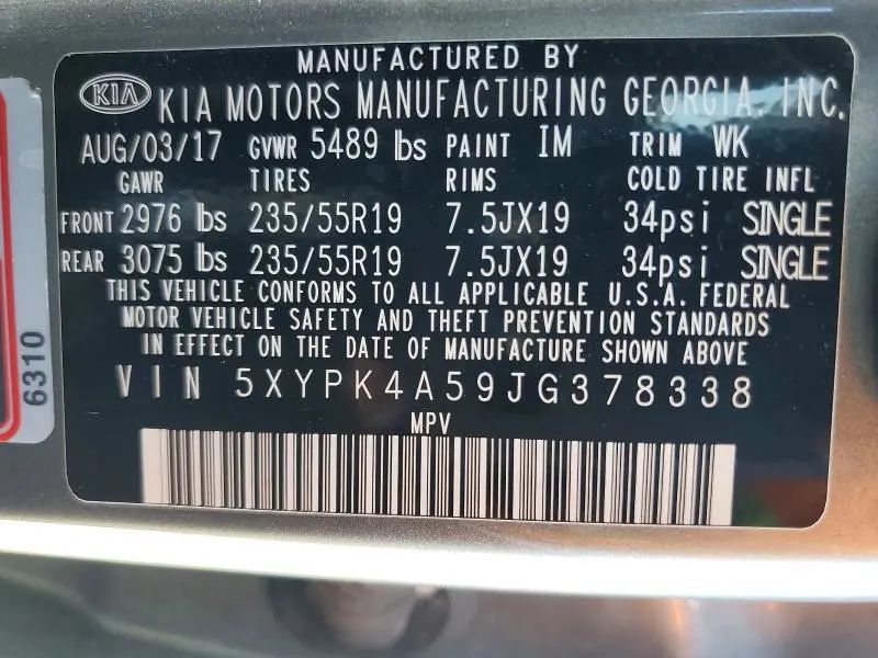 2018 KIA SORENTO SX V6  