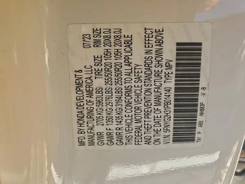 2023 HONDA PILOT SPORT  