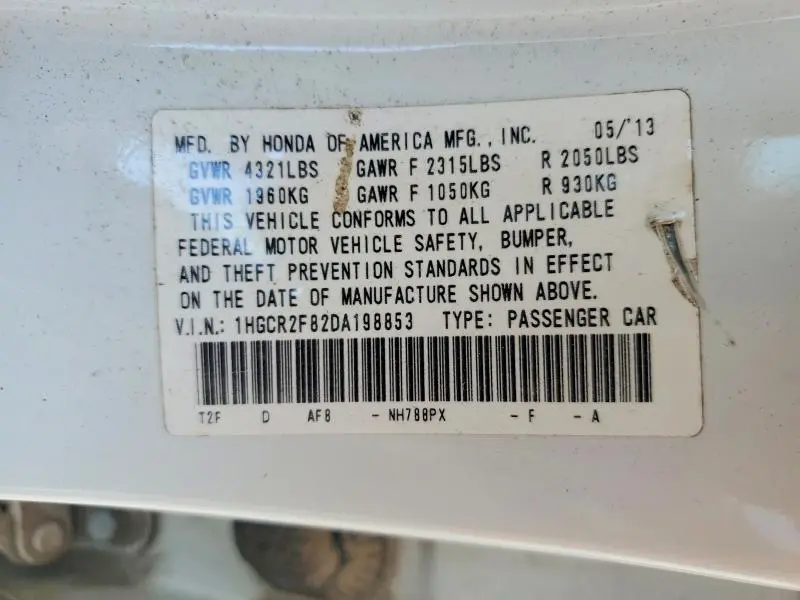 2013 HONDA ACCORD EXL  