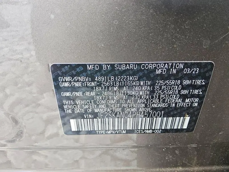 2023 SUBARU FORESTER LIMITED  