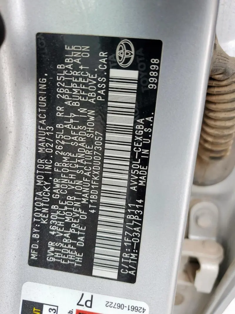 2013 TOYOTA CAMRY HYBRID  