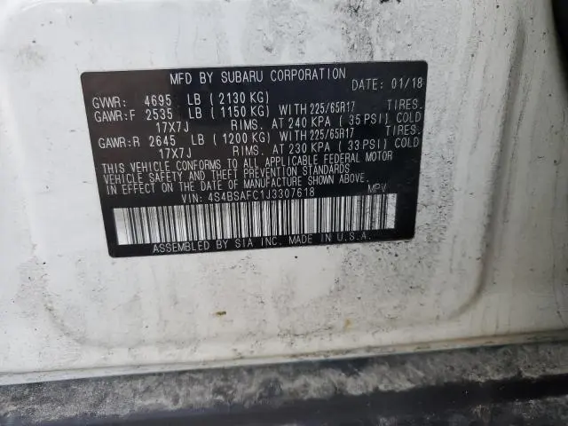 2018 SUBARU OUTBACK 2.5I PREMIUM  