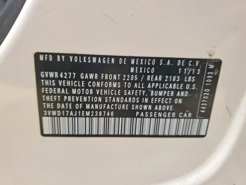 2014 VOLKSWAGEN JETTA SE  